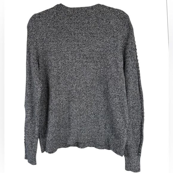 LOFT Marled Bobble Sleeve Sweater Women's Size Medium. Gray/Black Color. - Picture 3 of 8